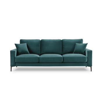Canapea cu tapițerie din catifea kooko home harmony, 220 cm, albastru turcoaz