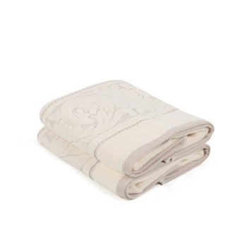 Set 2 prosoape din bumbac sultan, 50 x 90 cm, bej