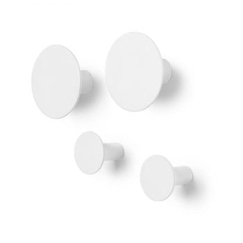 Set 4 cuiere de perete blomus ponto , alb