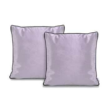 Set 2 fețe de pernă decoking rimavelvet lilac, 45 x 45 cm, mov deschis