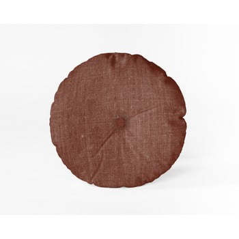 Pernă linen couture cojin redondo burgundy, ⌀ 45 cm, vișiniu