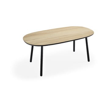 Masă dining din lemn de frasin emko naïve, 180 x 90 cm, cu picioare negre