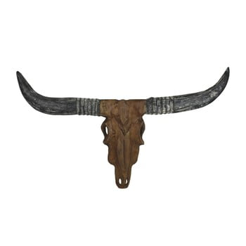 Decorațiune din lemn de tec hsm collection buffalo head, 50 cm