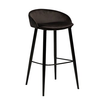 Scaun bar cu husă din catifea dan-form denmark dual, negru