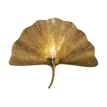 Sfeșnic pentru perete Kare Design Ginkgo Leaf, 60 cm, auriu