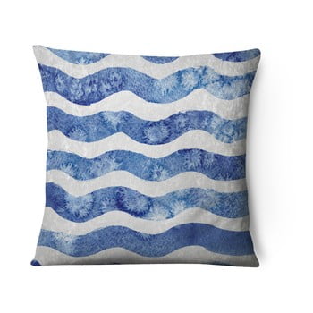 Față de pernă din catifea azul waves duro, 43 x 43 cm