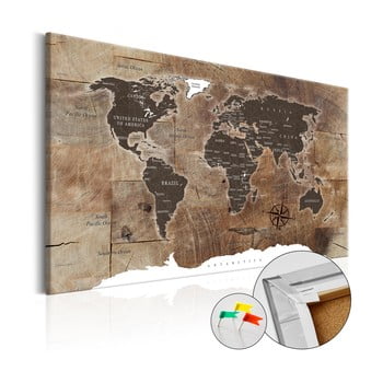 Hartă decorativă a lumii bimago wooden mosaic 90 x 60 cm