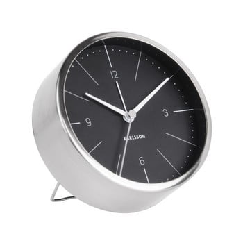 Ceas alarmă karlsson normann, Ø 10 cm, negru - gri