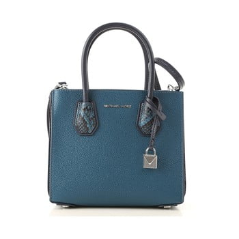 Geantă din piele Michael Kors Messenger, albastru-verde