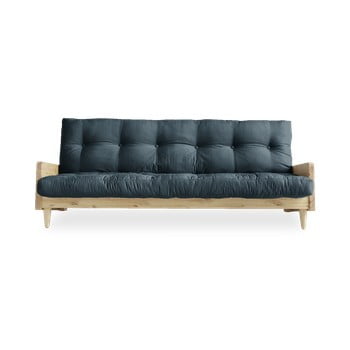 Canapea extensibilă karup design indie natural/petrol blue, albastru