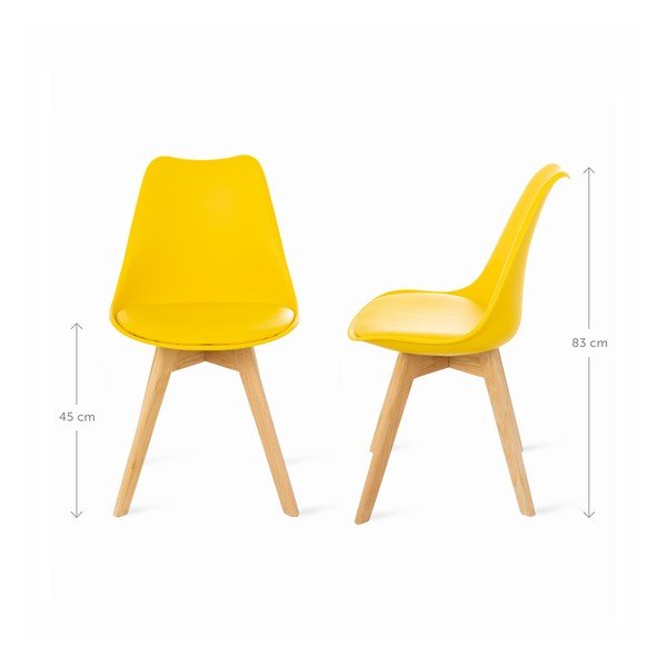 Žlutá židle s bukovými nohami loomi.design Retro