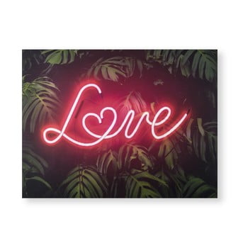 Tablou cu mesaj tip neon Graham & Brown Tropical Neon Love, 80 x 60 cm