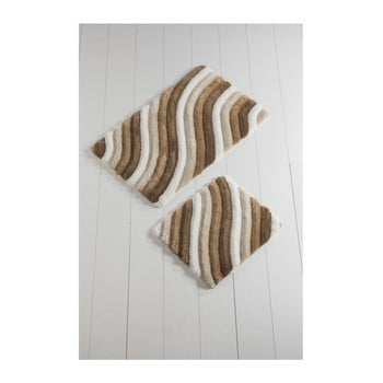 Set 2 covoare de baie colorful, bej