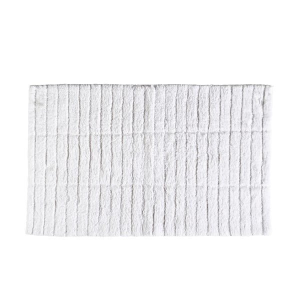 Bílá bavlněná koupelnová předložka Zone Tiles, 80 x 50 cm