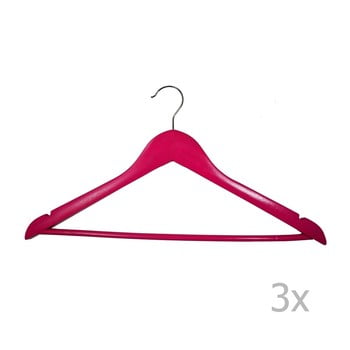 Set 3 umerașe din lemn jocca, roz