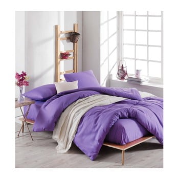 Lenjerie de pat cu cearșaf violette, 200 x 220 cm, violet