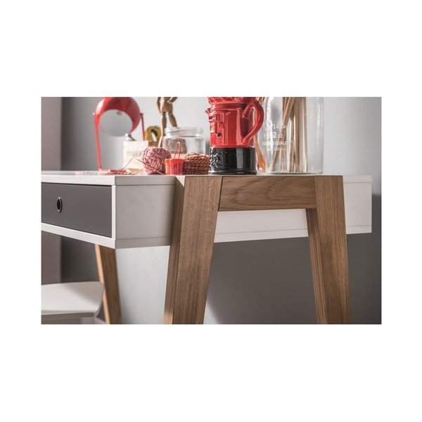 Bílo-šedý pracovní stůl Vox Concept