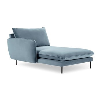 Șezlong, cotieră pe partea dreapta cosmopolitan design vienna, albastru deschis
