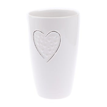 Vază din ceramică dakls hearts dots, înălțime 22 cm, alb
