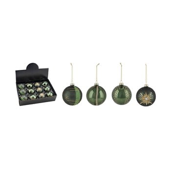 Set 12 decorațiuni pentru bradul de crăciun ego dekor, verde