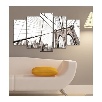 Tablou din mai multe piese 3d art gris bridge, 102 x 60 cm