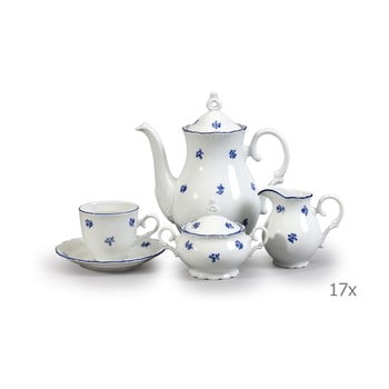 Set veselă din porțelan pentru cafea, cu motive albastre thun ophelia