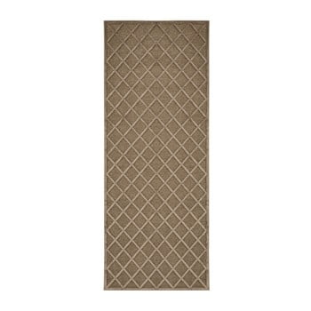 Covor Mint Rugs Shine Karro, 80 x 250 cm, maro