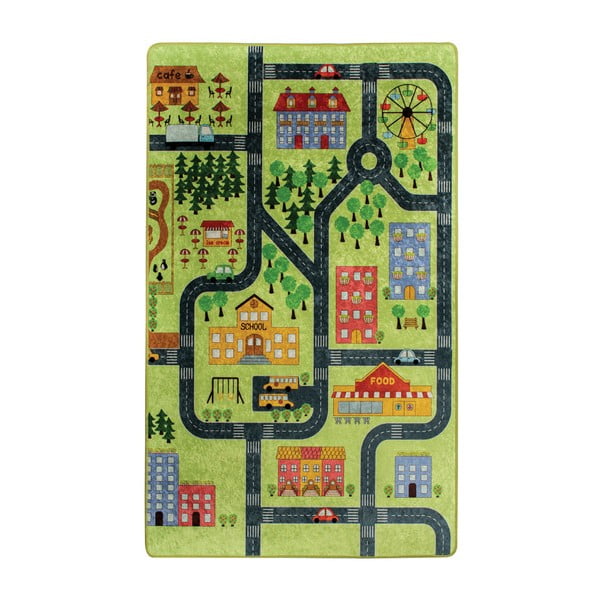 Dětský koberec Green Small Town, 200 x 290 cm