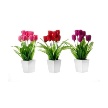 Set 3 flori artificiale în ghiveci unimasa tulip