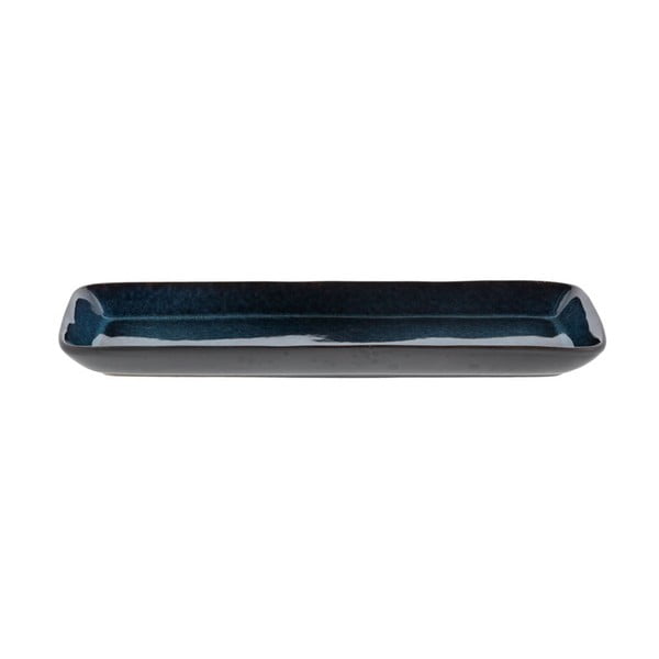 Černo-modrý kameninový servírovací tác Bitz, 38 x 14 cm