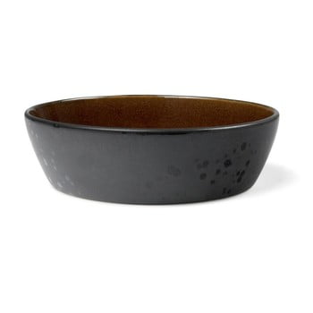 Bol de servire din ceramică și glazură interioară ocru Bitz Mensa, diametru 18 cm, negru