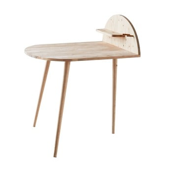 Masă de perete cu raft auxiliar deep furniture ted, 75 x 78 x 98,5 cm