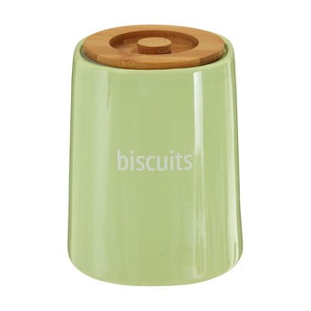 Recipient pentru biscuiți cu capac din lemn de bambus premier housewares fletcher, 1,5 l, verde