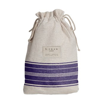 Sac călătorie linen couture blue stripes, lungime 44 cm