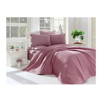 Set din bumbac pentru dormitor purple pique 220 x 240 cm, mov