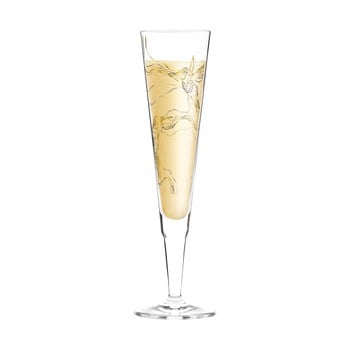 Pahar din sticlă cristalină pentru șampanie ritzenhoff marvin benzoni hummingbirds, 210 ml