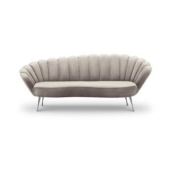 Canapea asimetrică cu tapițerie de catifea interieur 86 varenne, 224 cm, bej