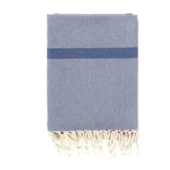 Prosop de plajă kate louise cotton collection line, 100 x 180 cm, albastru-gri-roz