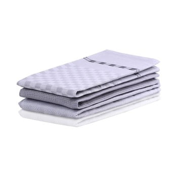 Set 3 prosoape de bucătărie din bumbac decoking louie, 50 x 70 cm, gri