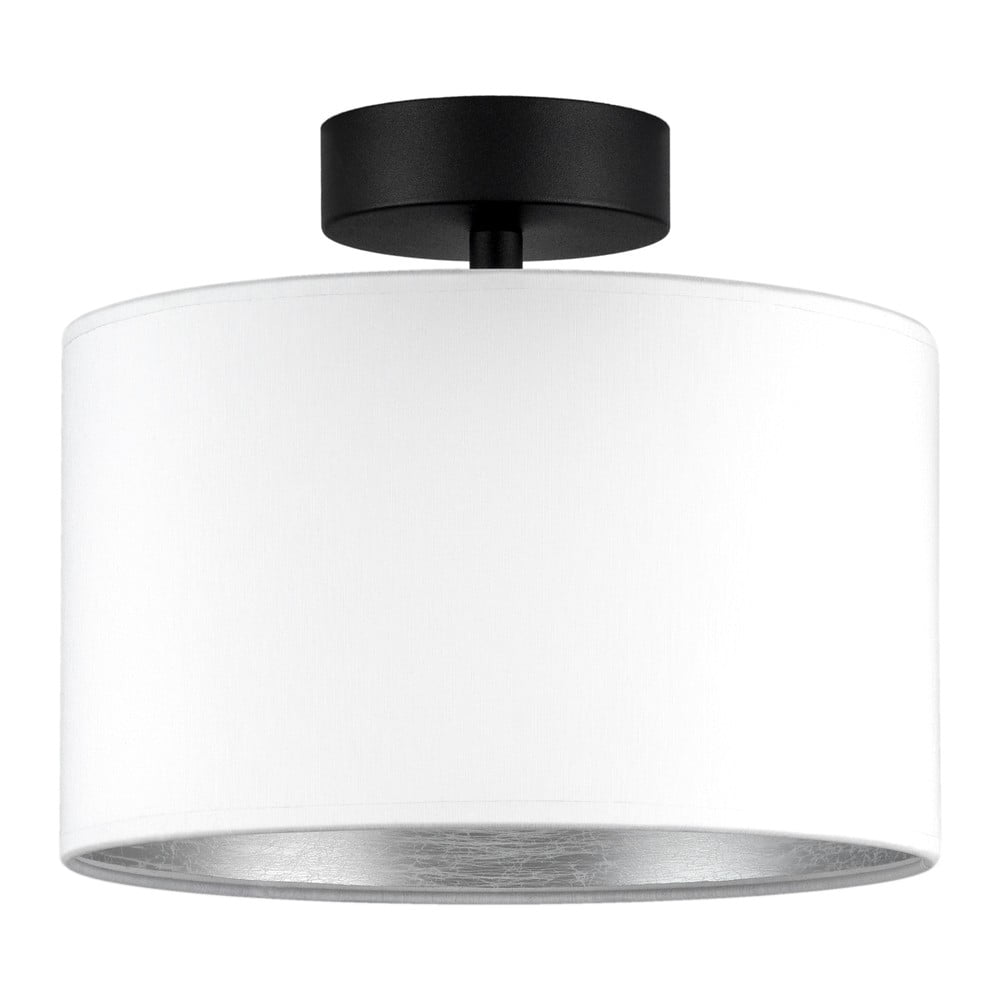 Bílé stropní svítidlo s detailem ve stříbrné barvě Bulb Attack Tres S, ⌀ 25 cm