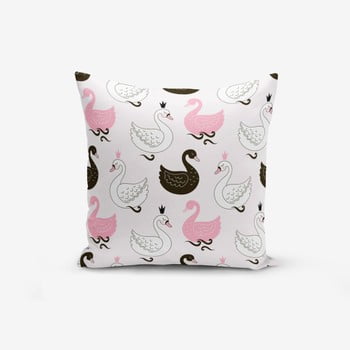 Față de pernă cu amestec din bumbac minimalist cushion covers pink background kind animals, 45 x 45 cm