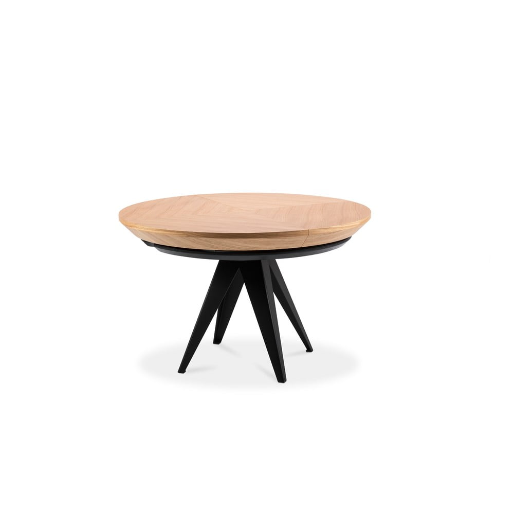 Rozkládací stůl s černými kovovými nohami Windsor & Co Sofas Magnus, ø 120 cm