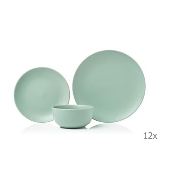 Set veselă din gresie sabichi, 12 buc., verde