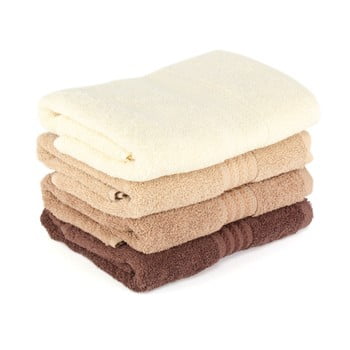 Set 4 prosoape baie Rainbow Home, 70 x 140 cm, maro