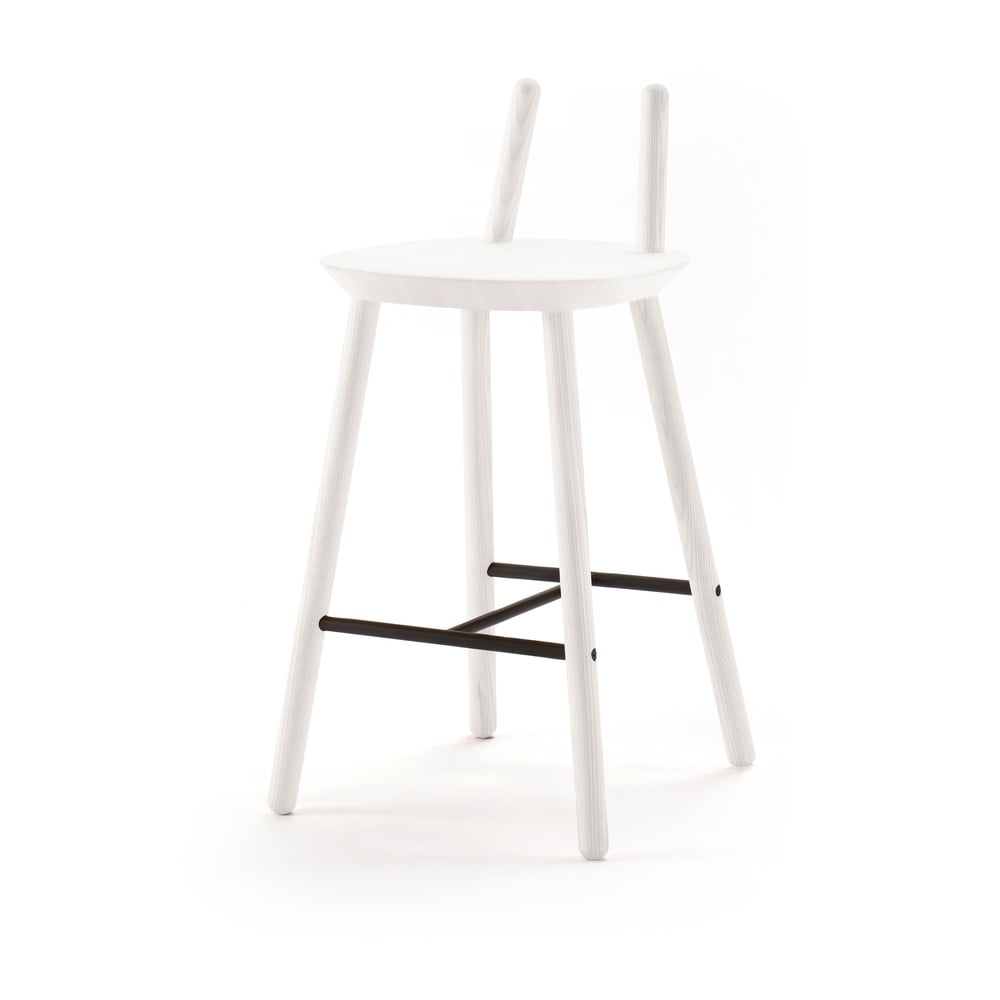 E-shop Bílá barová židle z masivu EMKO Naïve