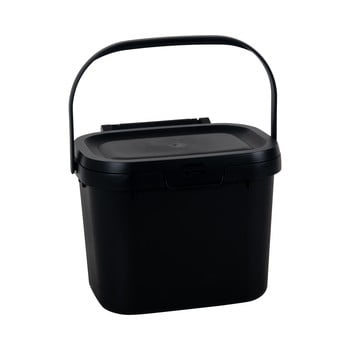 Găleată multifuncțională din plastic, cu capac, pentru bucătărie addis, 24,5 x 18,5 x 19 cm, negru