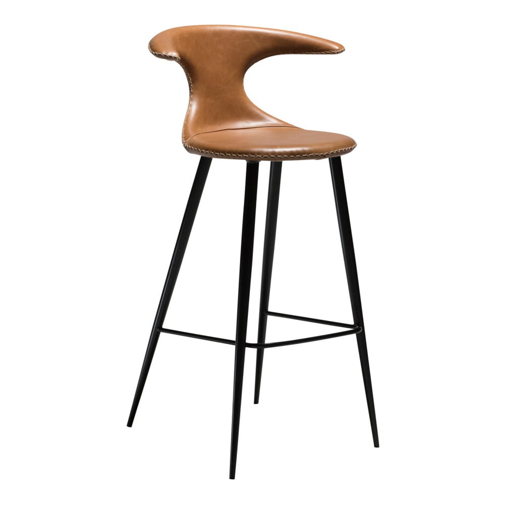 Koňakově hnědá barová židle z imitace kůže DAN–FORM Denmark Flair, výška 100 cm