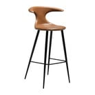 Koňakově hnědá barová židle z imitace kůže DAN–FORM Denmark Flair, výška 100 cm
