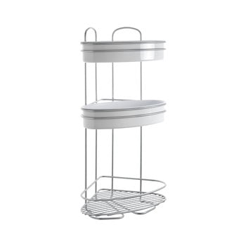 Etajeră cu 3 nivele, pe colț, cu 2 boluri metaltex, înălțime 53 cm
