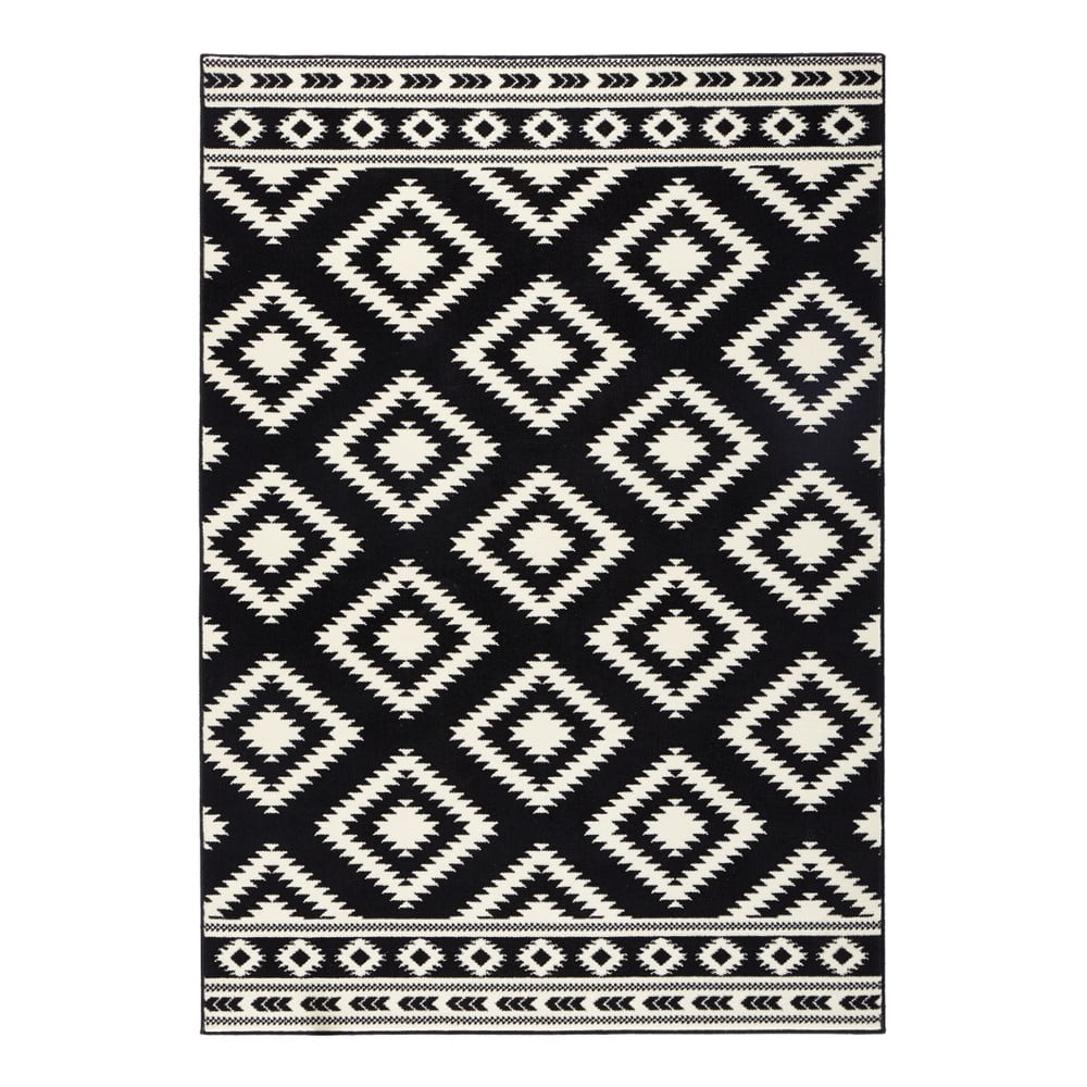 Černo-bílý koberec Hanse Home Gloria Ethno, 80 x 150 cm